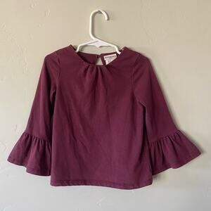 Max Studio Baby 4t Maroon Bell Sleeved Blouse